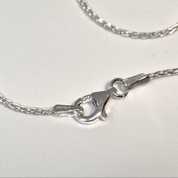 .925 Sterling Silver Lab Created Opal & Cz Butterfly Necklace - Picture 16 of 17